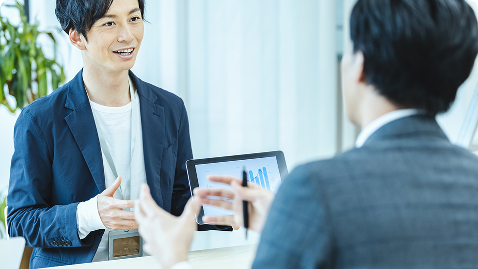 面談している様子