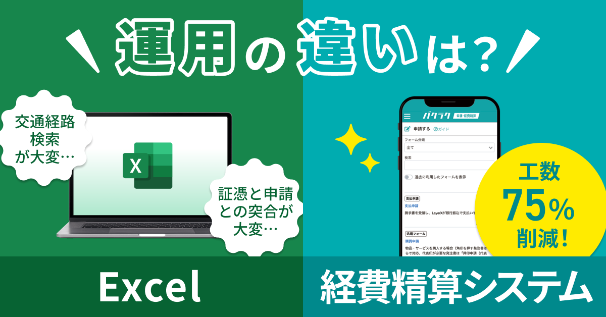 Excelと経費精算システムの運用の違い - バクラク