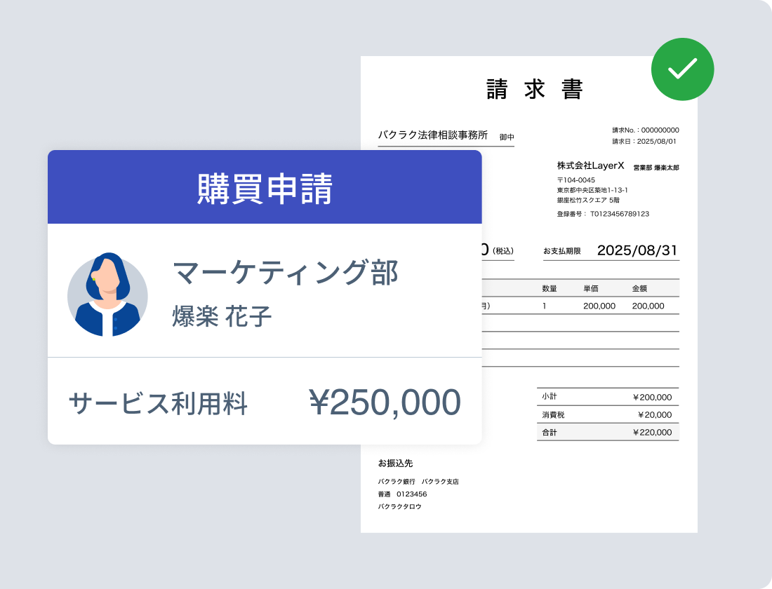 発注時や支払稟議の段階から適格事業者判定が可能